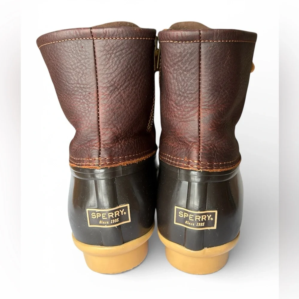 NWOT Sperry Womens Top-Sider Saltwater Duck Boot Brown Leather Size 12 STS91176 - Picture 7 of 10